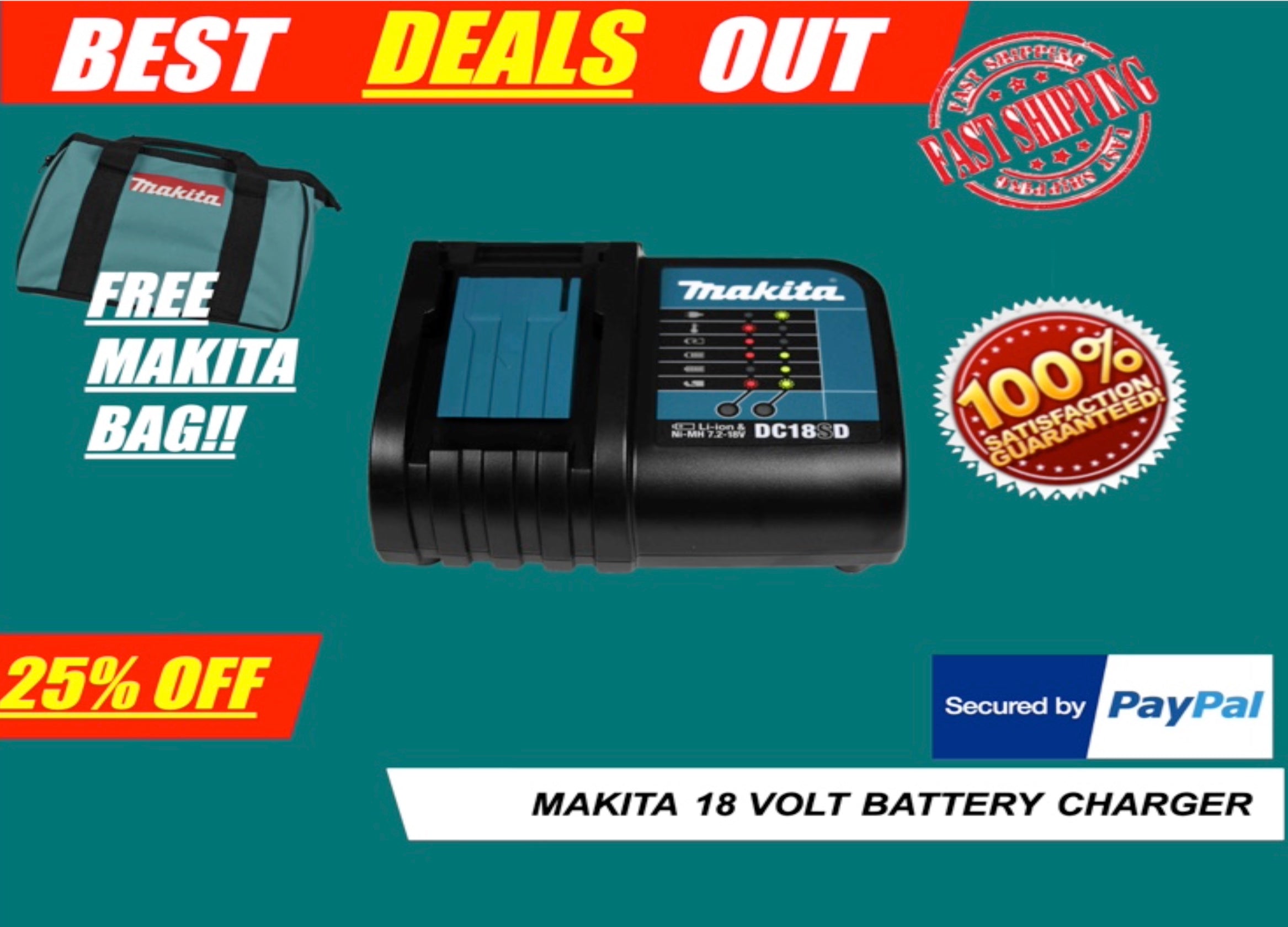 Makita DC18SD 18V Standard Battery Charger,Brand new – hitpros@shofly.com