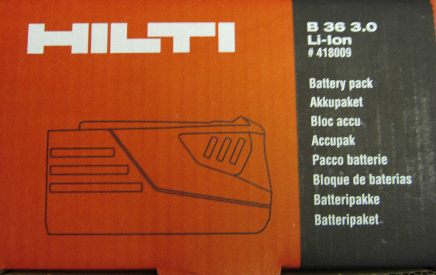 HILTI  Lion-Ion BATTERY PACK  B 36 3.0 BRAND NEW,