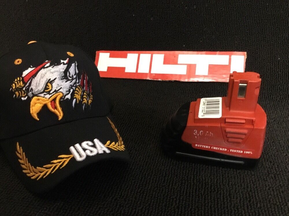 HILTI BATTERY 12V 3.0AH, EXCELLENT CONDITION, FREE AMERICAN HAT
