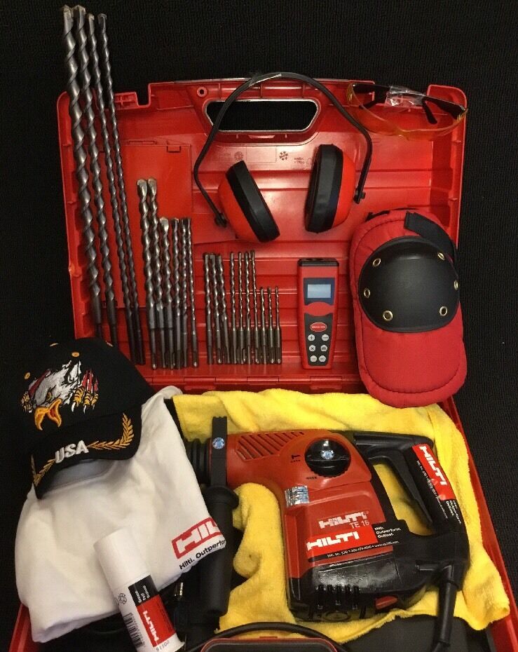 HILTI TE 16, PREOWNED, FREE LASER METER, LOT OF EXTRA