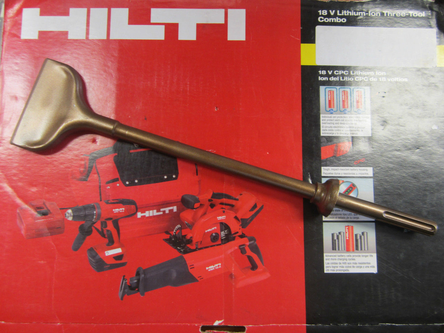 HILTI 19 IN. SELF-SHARPENING WIDE FLAT CHISEL SPM 12/50 PREOWNED,