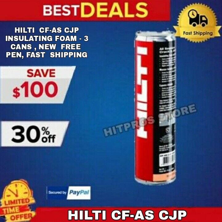Hilti CF-AS CJP Insulating foam - 3 Cans, New,