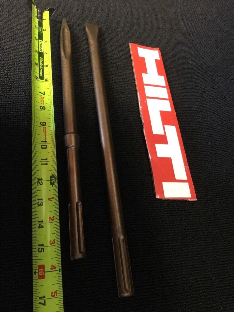 HILTI CHISEL SDS MAX SET FLAT 3/4" AND POINTED 15-1/2", PREOWNED