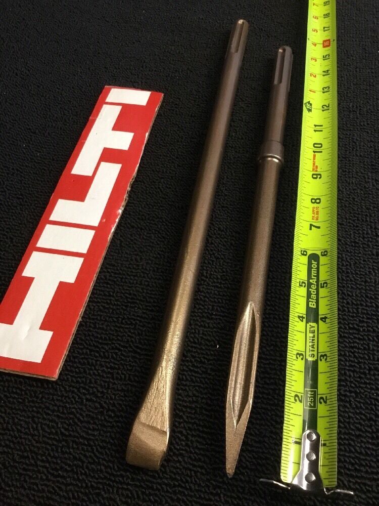 HILTI CHISEL SDS MAX SET FLAT 3/4" AND POINTED 15-1/2", PREOWNED