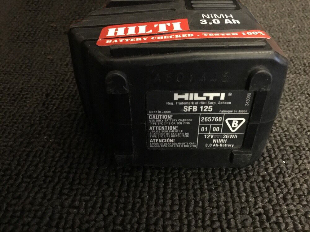 HILTI BATTERY SFB 125 3.0AH, PREOWNED, FREE AMERICAN HAT,