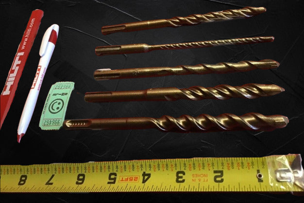 HILTI DRILL BIT 1/2", 3/8", 1/4" SDS PLUS, SET OF 5