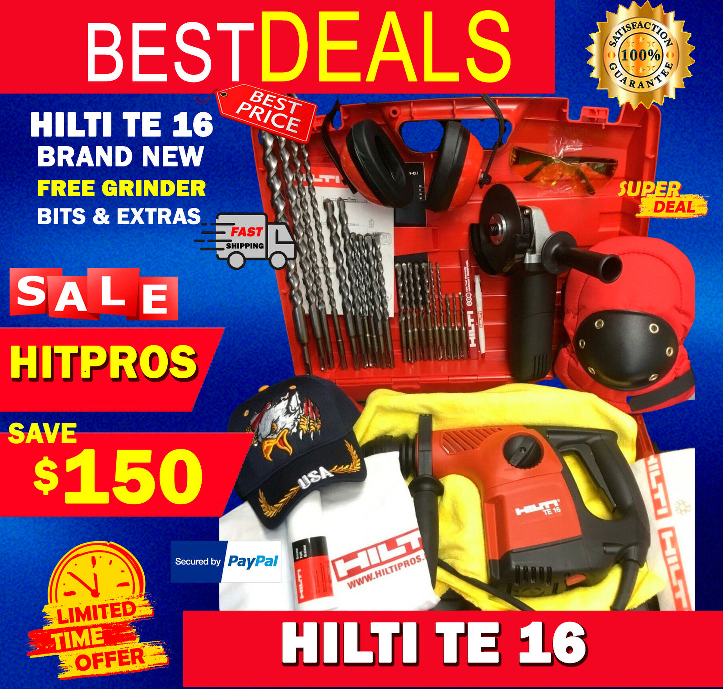 HILTI TE 16,BRAND NEW, FREE GRINDER, BITS, EXTRAS,