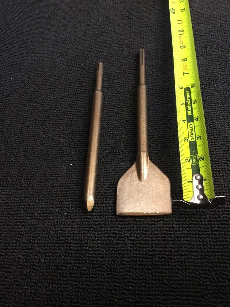 HILTI SDS PLUS CHISEL FLAT 2-1/4" X 9" AND POINTED 9" PREOWNED