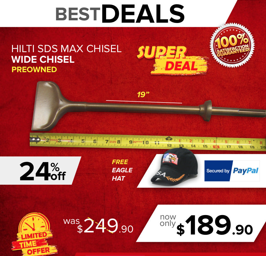 HILTI 19 IN. SELF-SHARPENING WIDE FLAT CHISEL SPM 12/50 PREOWNED,