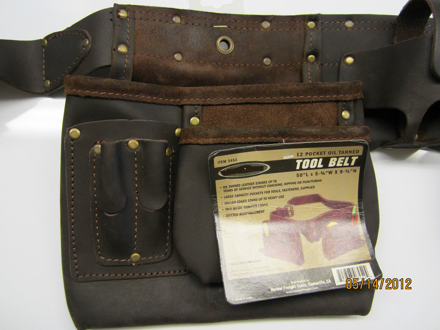 LEATHER TOOL POUCH FOR CARPENTER / ELECTRICIAN