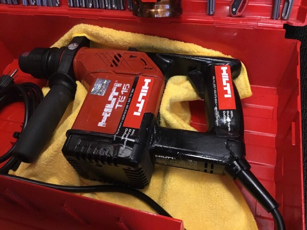 HILTI TE 15, PREOWNED, FREE THERMO, BITS, LOT OF EXTRAS
