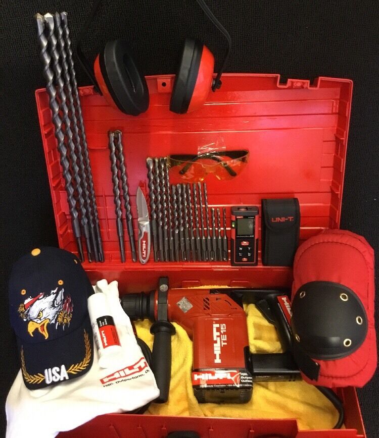 HILTI TE 15, EXCELLENT CONDITION, FREE LASER METER, BITS, AND EXTRAS