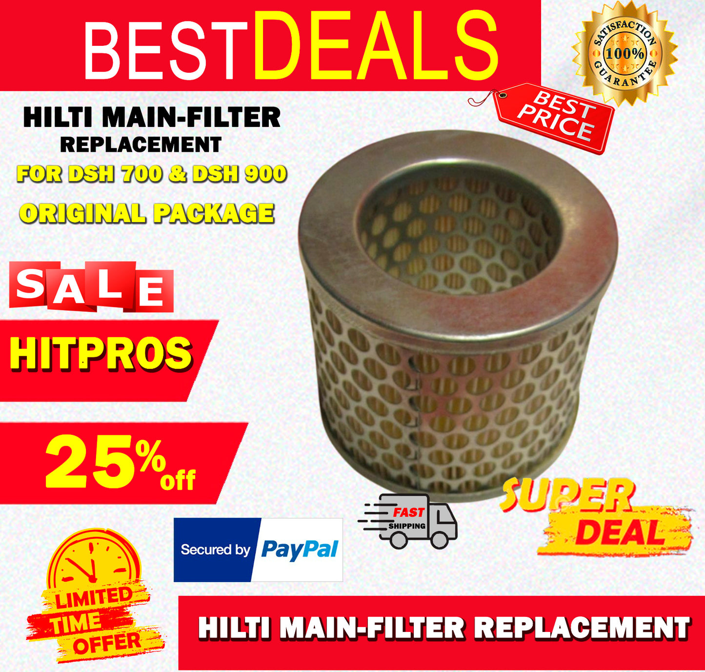 HILTI MAIN-FILTER REPLACEMENT FOR DSH 700 & DSH 900, ORIGINAL PACKAGE,