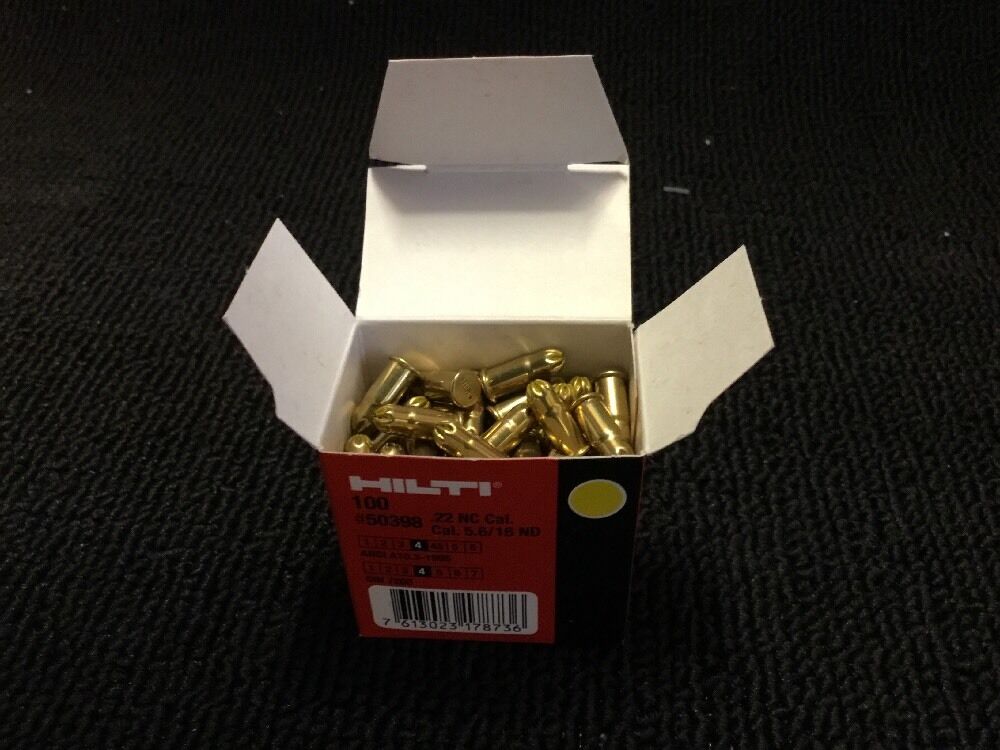 HILTI 100X CARTRIDGE 5.6/16 .22 CAL YELLOW, FOR DX E72, FREE HAT,