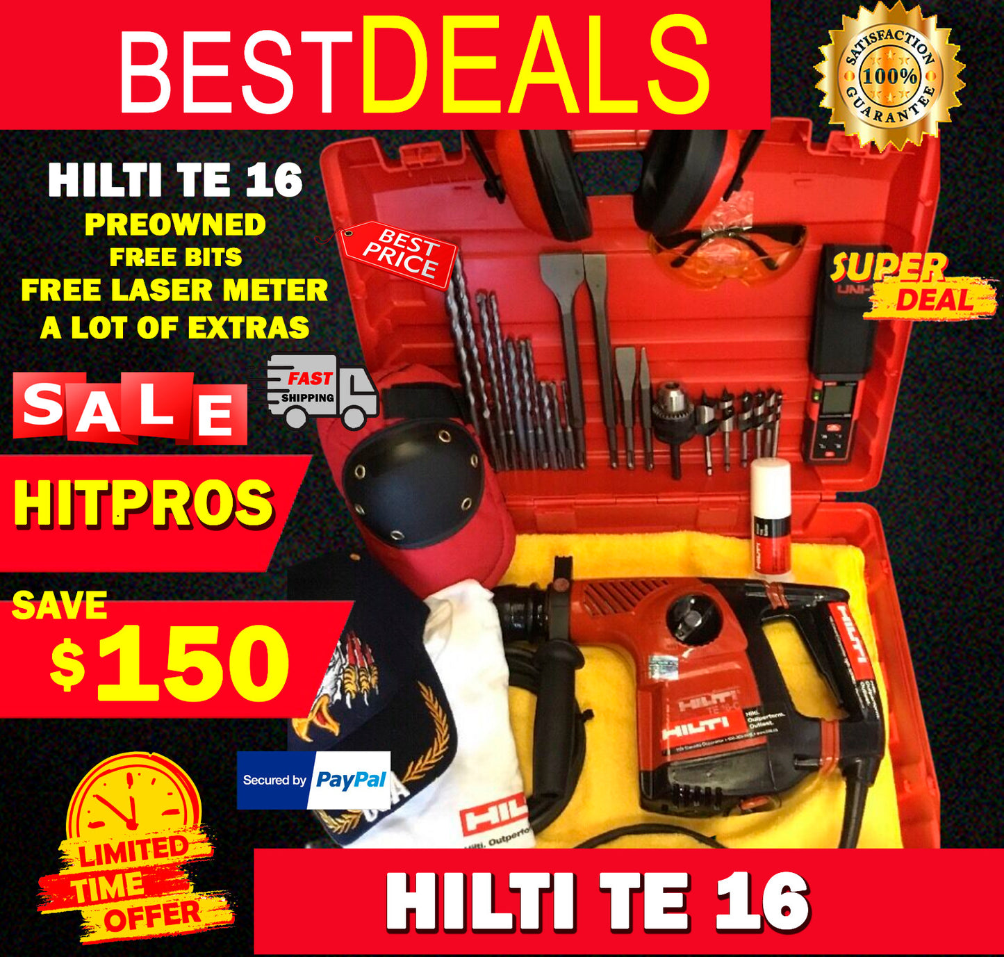 HILTI TE 16-C PREOWNED, FREE LASER METER, BITS, A LOT OF EXTRAS