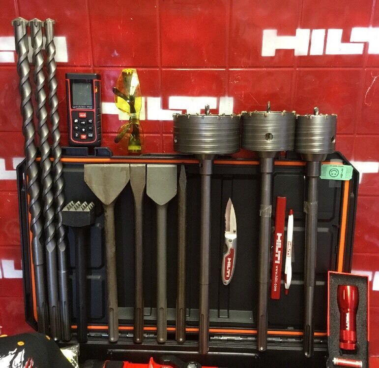 HILTE TE 75 HAMMER DRILL, PREOWNED, FREE VACUUM BITS AND CHISELS,