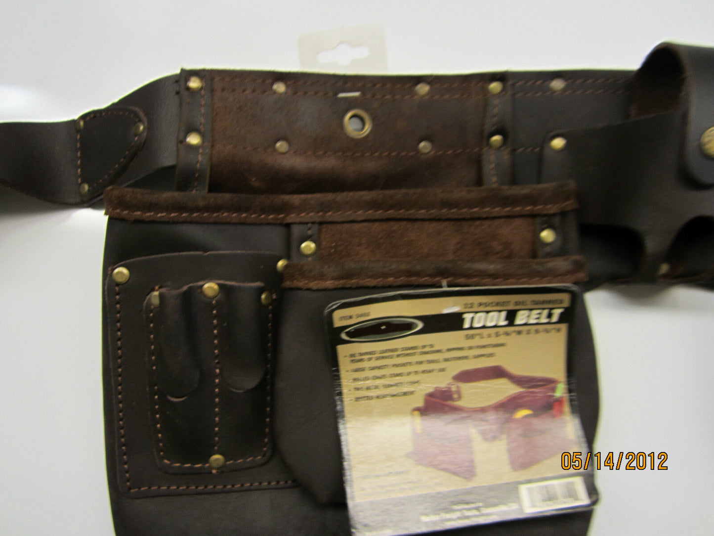 LEATHER TOOL POUCH FOR CARPENTER / ELECTRICIAN