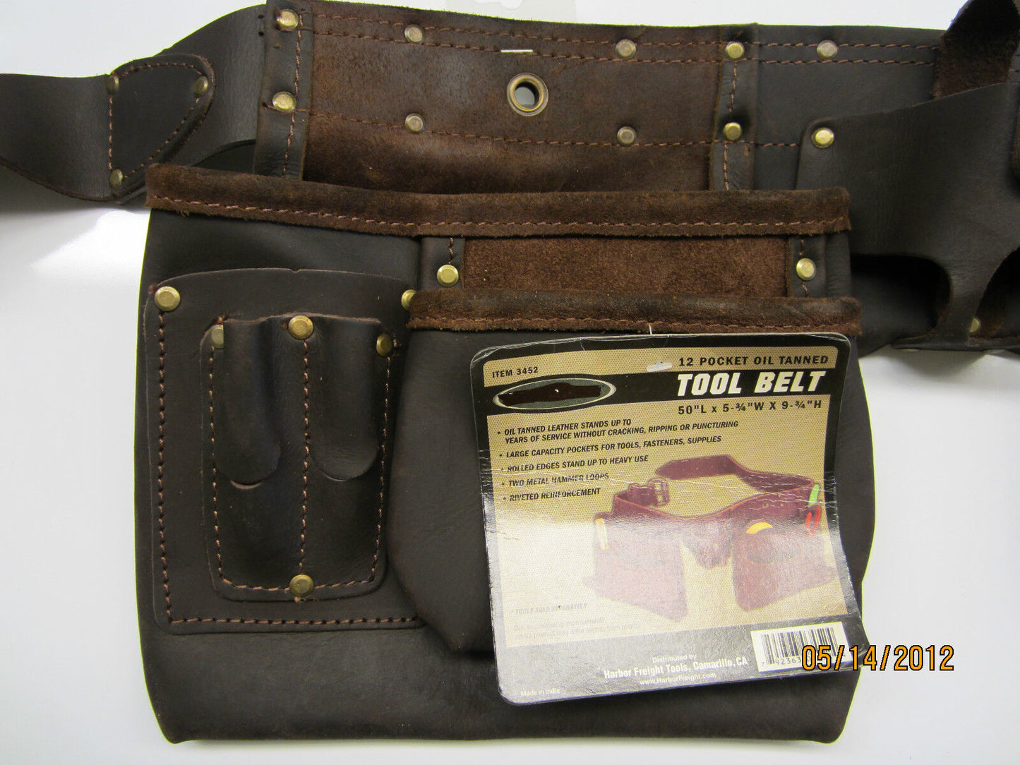 LEATHER TOOL POUCH FOR CARPENTER / ELECTRICIAN