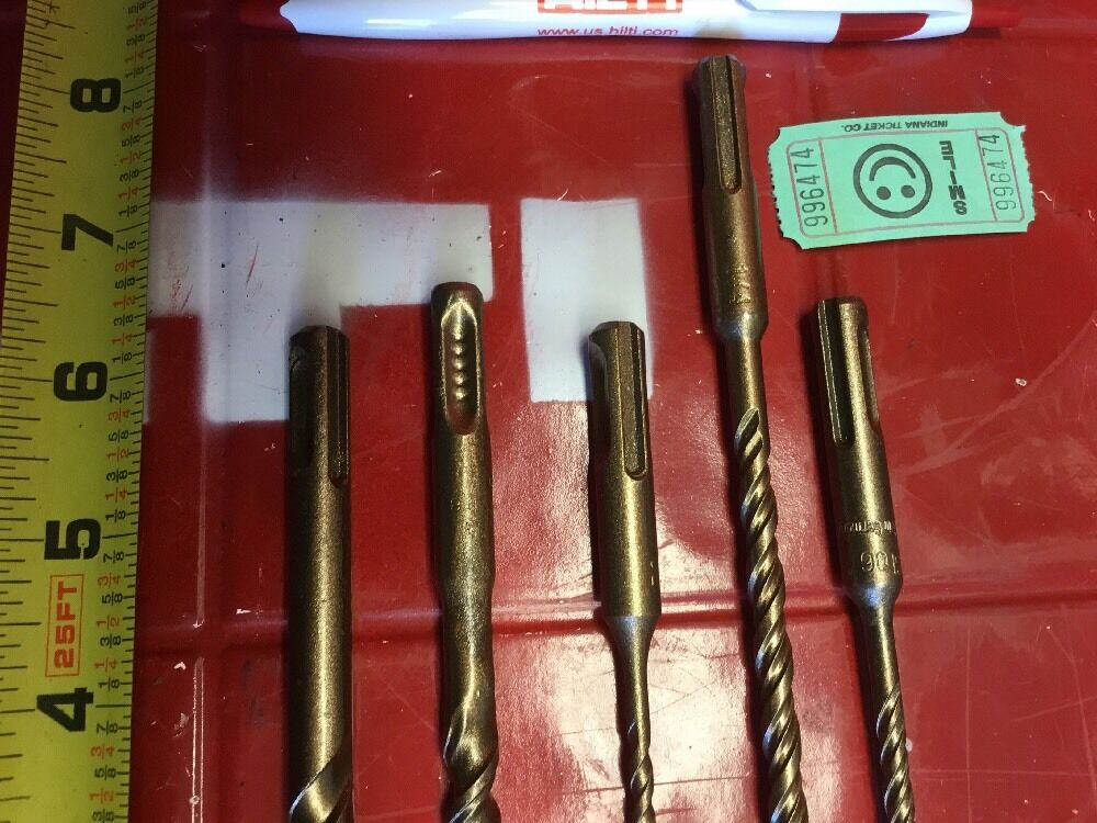HILTI DRILL BIT 1/2", 1/4", 3/8" SDS PLUS, FREE EXTRAS, SET OF 5,