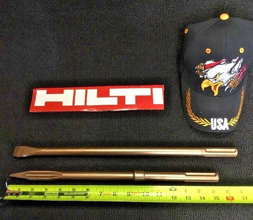 HILTI CHISEL SDS MAX SET FLAT 3/4" AND POINTED 15-1/2", PREOWNED
