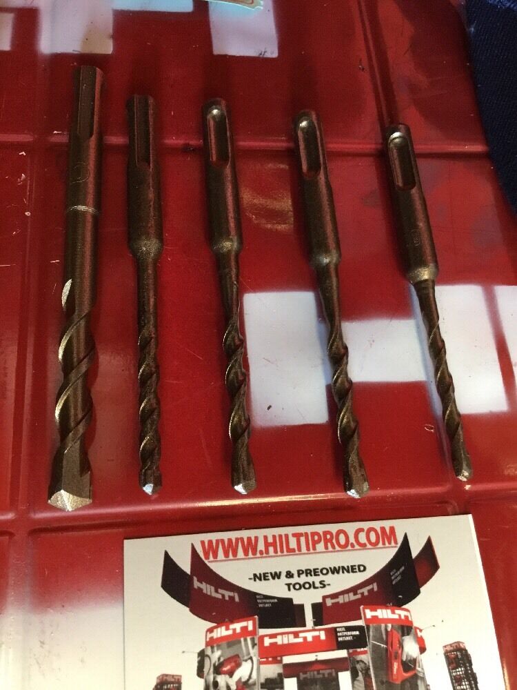 HILTI DRILL BIT 3/8", 1/4", 3/16" SDS PLUS, SET OF 5