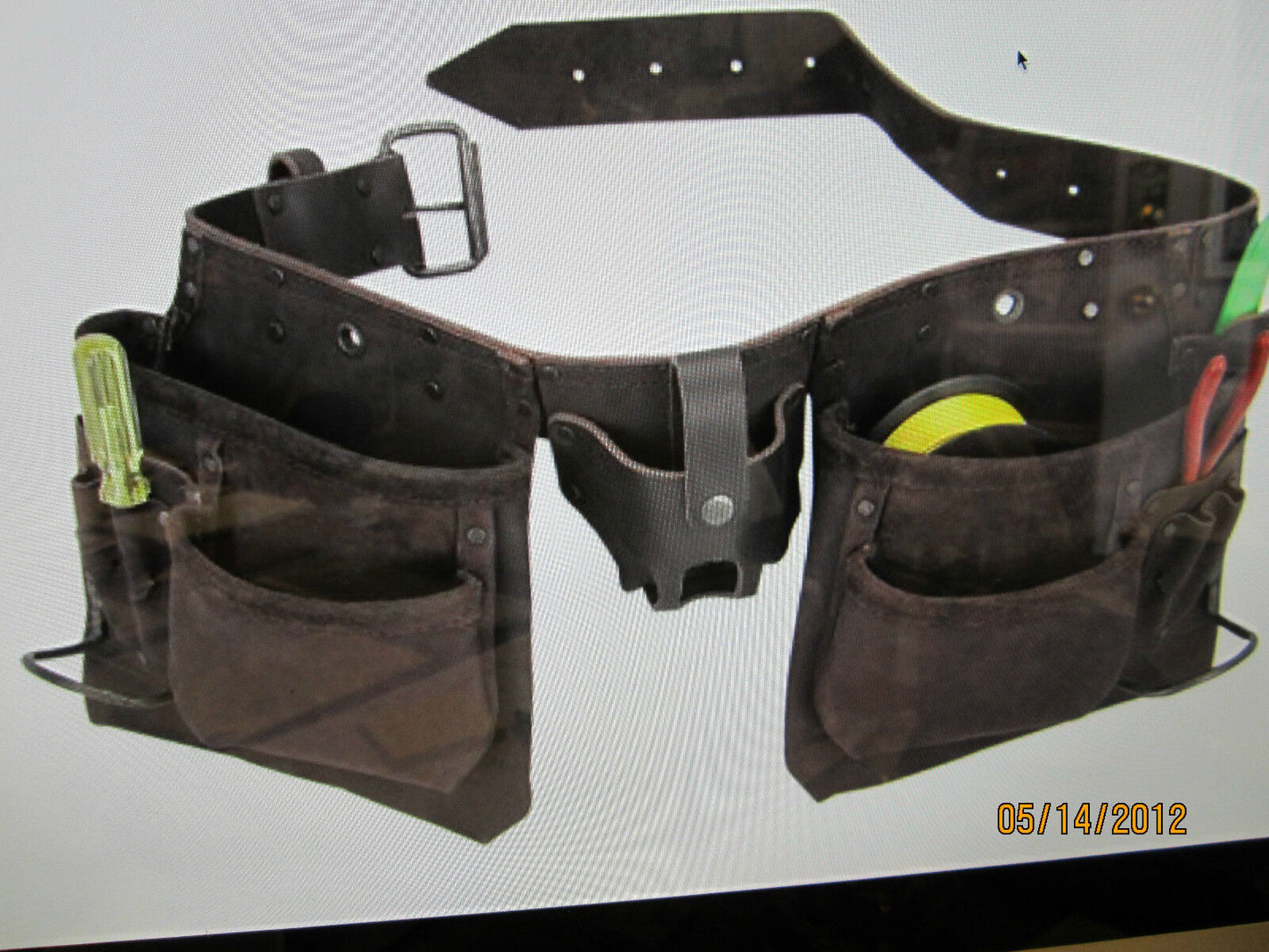 LEATHER TOOL POUCH FOR CARPENTER / ELECTRICIAN