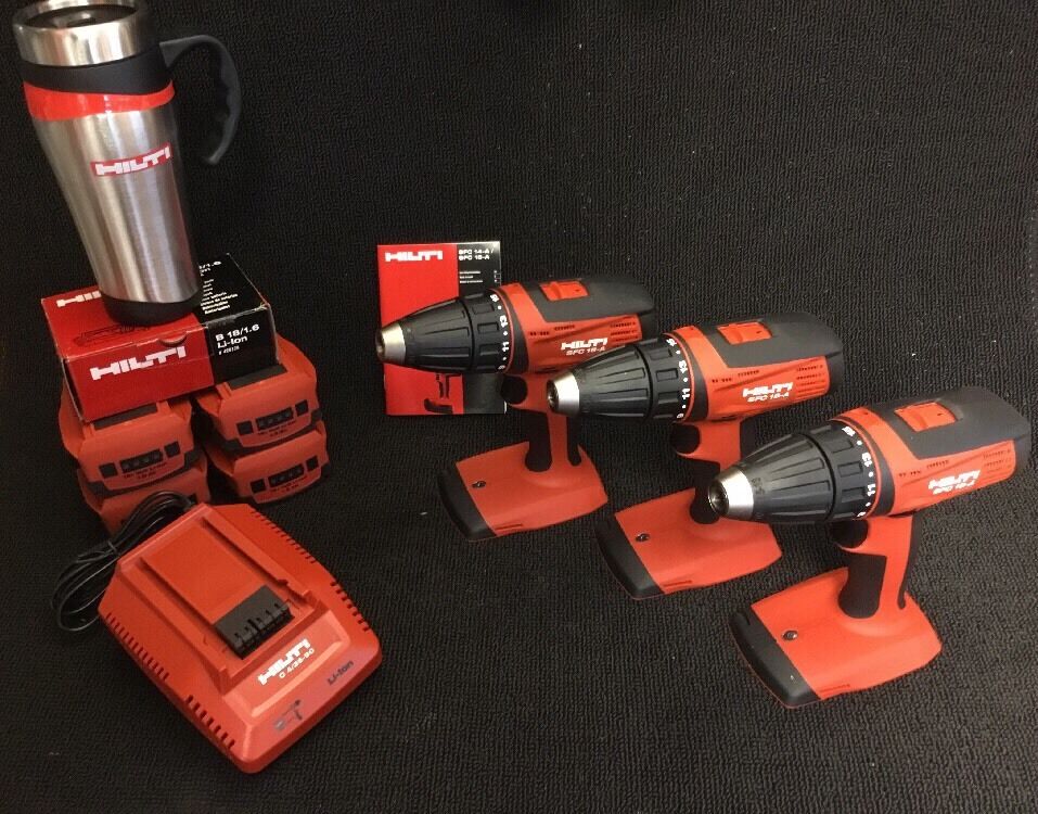 HILTI SFC 18-A, CONTRACTOR PACKET, NEW, 4 BAT, FREE MUG