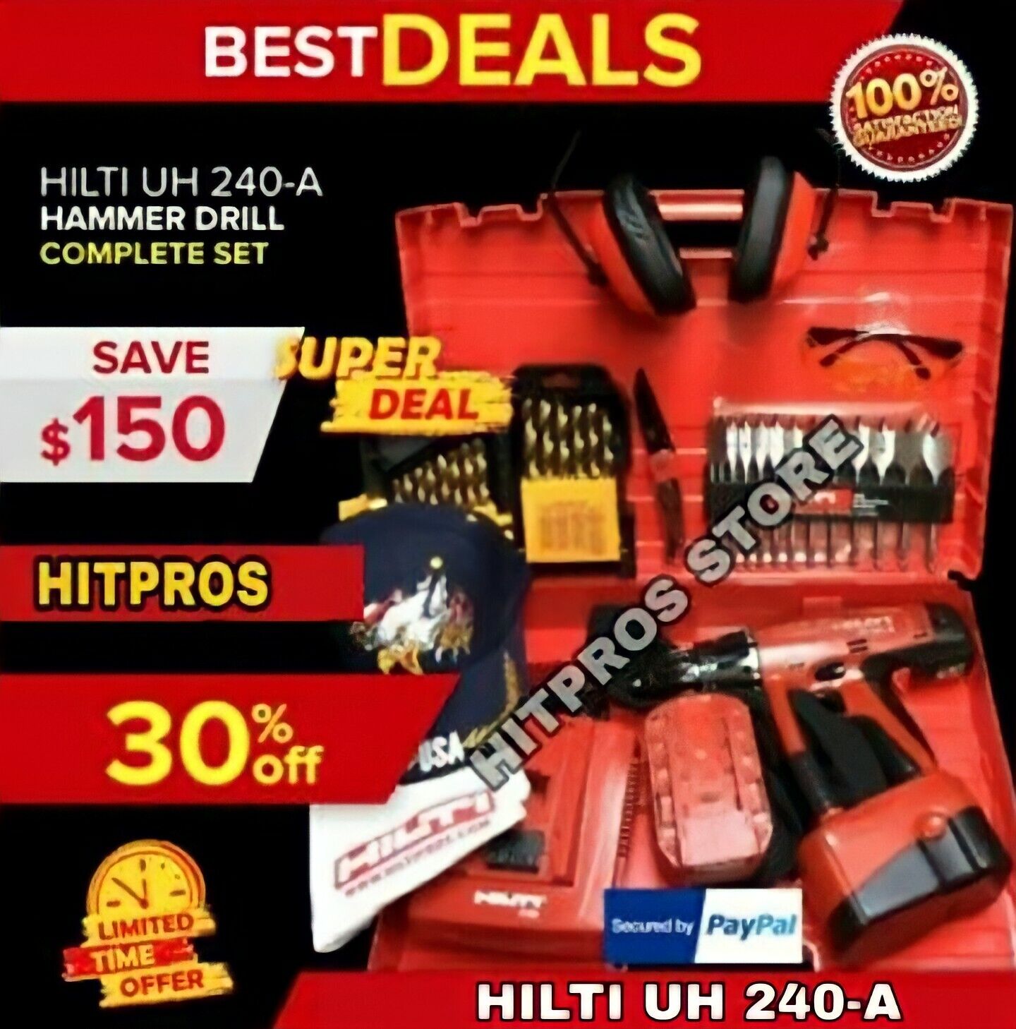 HILTI UH 240-A, 2 BATTERIES, PREOWNED, FREE THERMO, BITS, EXTRAS, FAST SHIPPING