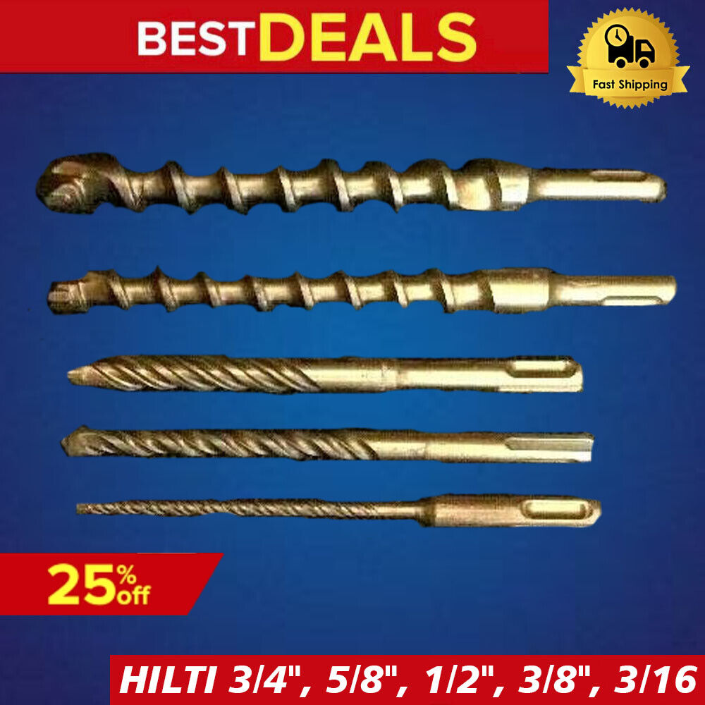 HILTI - DEWALT BITS SDS PLUS 3/4", 5/8", 1/2", 3/8", 3/16", PREOWNED