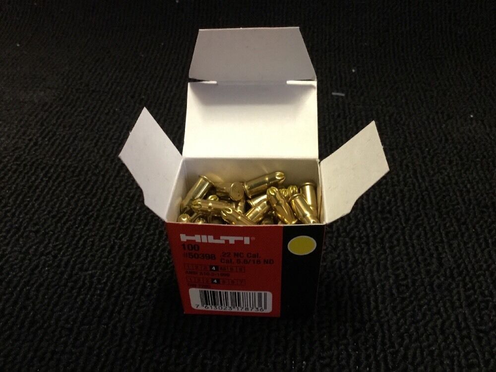 HILTI 100X CARTRIDGE 5.6/16 .22 CAL YELLOW, FOR DX E72, FREE HAT,