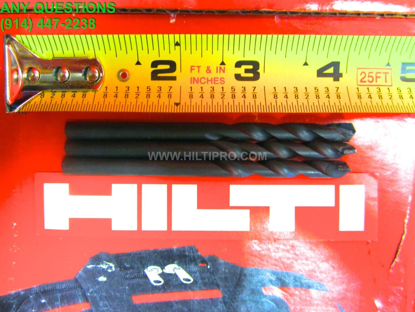 HILTI 1/4" X 4" PERCUSSION MASONRY BIT (SET OF 3), FREE PENCIL