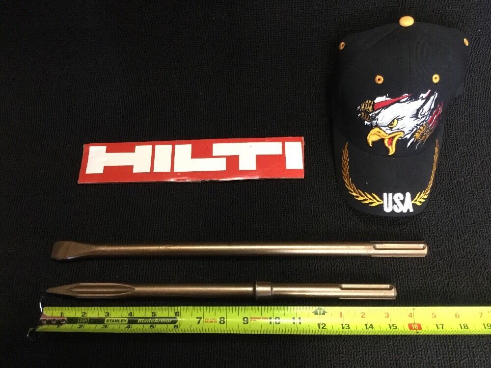 HILTI CHISEL SDS MAX SET FLAT 3/4" AND POINTED 15-1/2", PREOWNED
