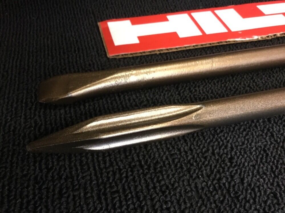 HILTI CHISEL SDS MAX SET FLAT 3/4" AND POINTED 15-1/2", PREOWNED