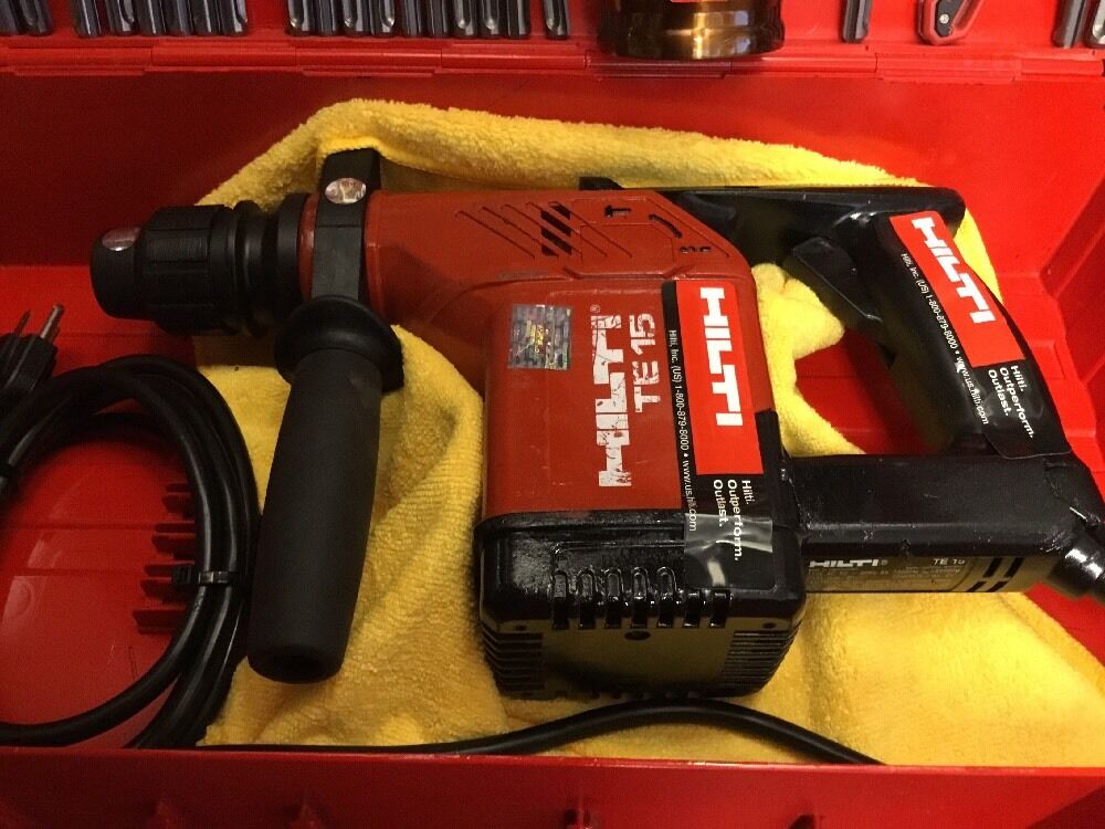 HILTI TE 15, PREOWNED, FREE THERMO, BITS, LOT OF EXTRAS
