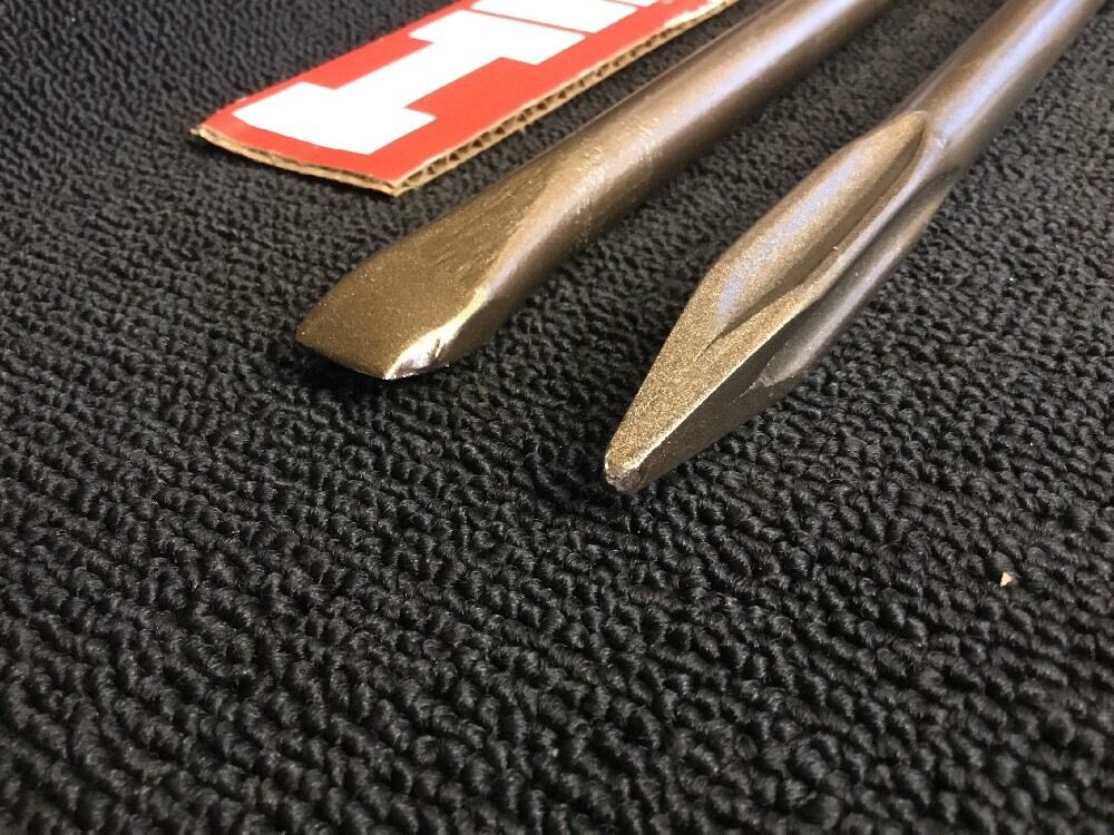 HILTI CHISEL SDS MAX SET FLAT 3/4" AND POINTED 15-1/2", PREOWNED