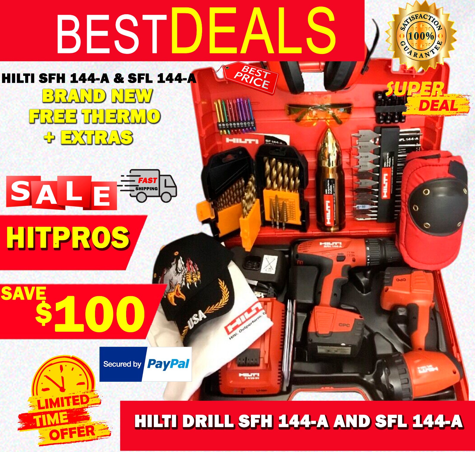 2in1 Set: Akku Schnell-Ladegerät Li-Ion Akku 14,4V 4000mAh für Hilti B144 SF 144-A CPC SFH 144-A SFL 144-A SID 144-A CPC SIW 144-A CPC