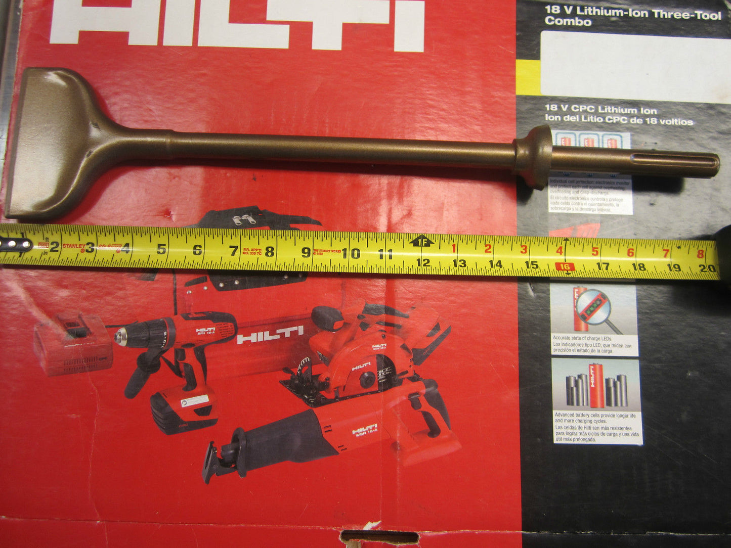 HILTI 19 IN. SELF-SHARPENING WIDE FLAT CHISEL SPM 12/50 PREOWNED,
