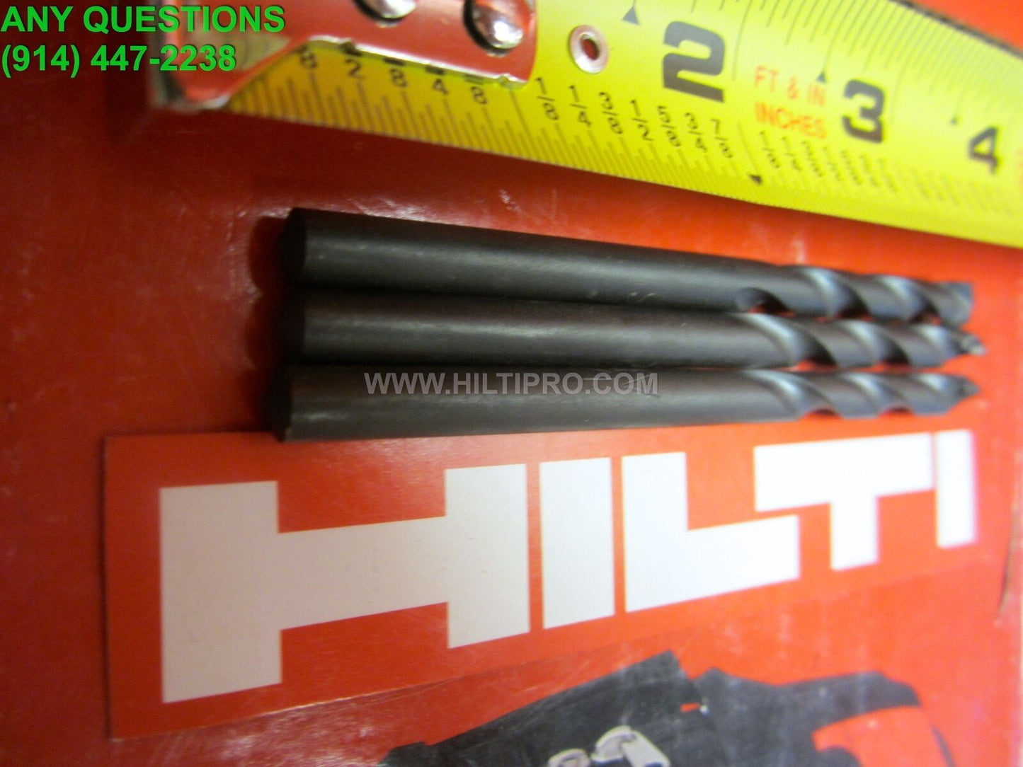 HILTI 1/4" X 4" PERCUSSION MASONRY BIT (SET OF 3), FREE PENCIL