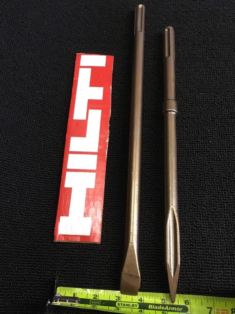 HILTI CHISEL SDS MAX SET FLAT 3/4" AND POINTED 15-1/2", PREOWNED