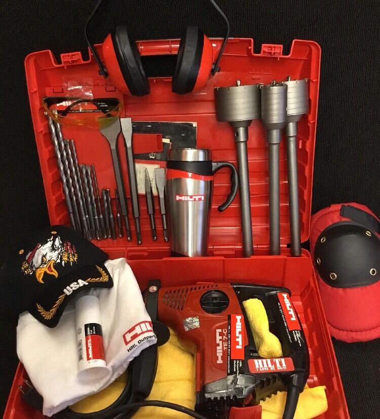 HILTI TE 7-C, PREOWNED, FREE MUG, BITS AND CHISELS, PLUS EXTRAS
