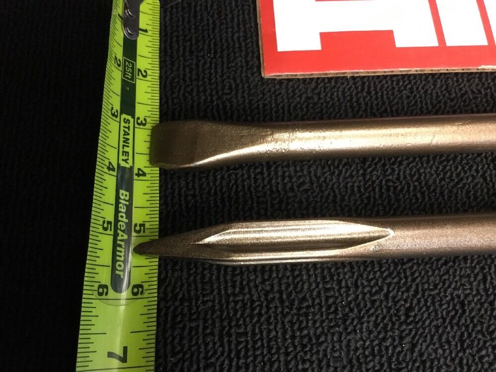 HILTI CHISEL SDS MAX SET FLAT 3/4" AND POINTED 15-1/2", PREOWNED