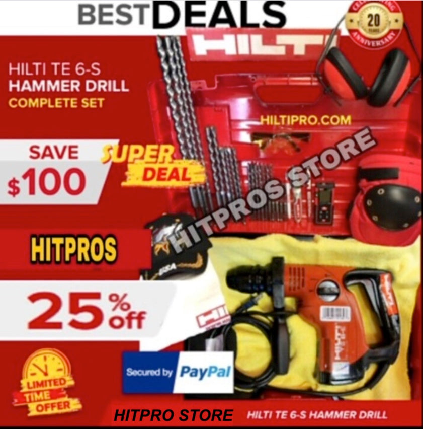 HILTI TE 6-S HAMMER DRILL, FREE EXTRAS, MADE IN GERMANY, DURABLE