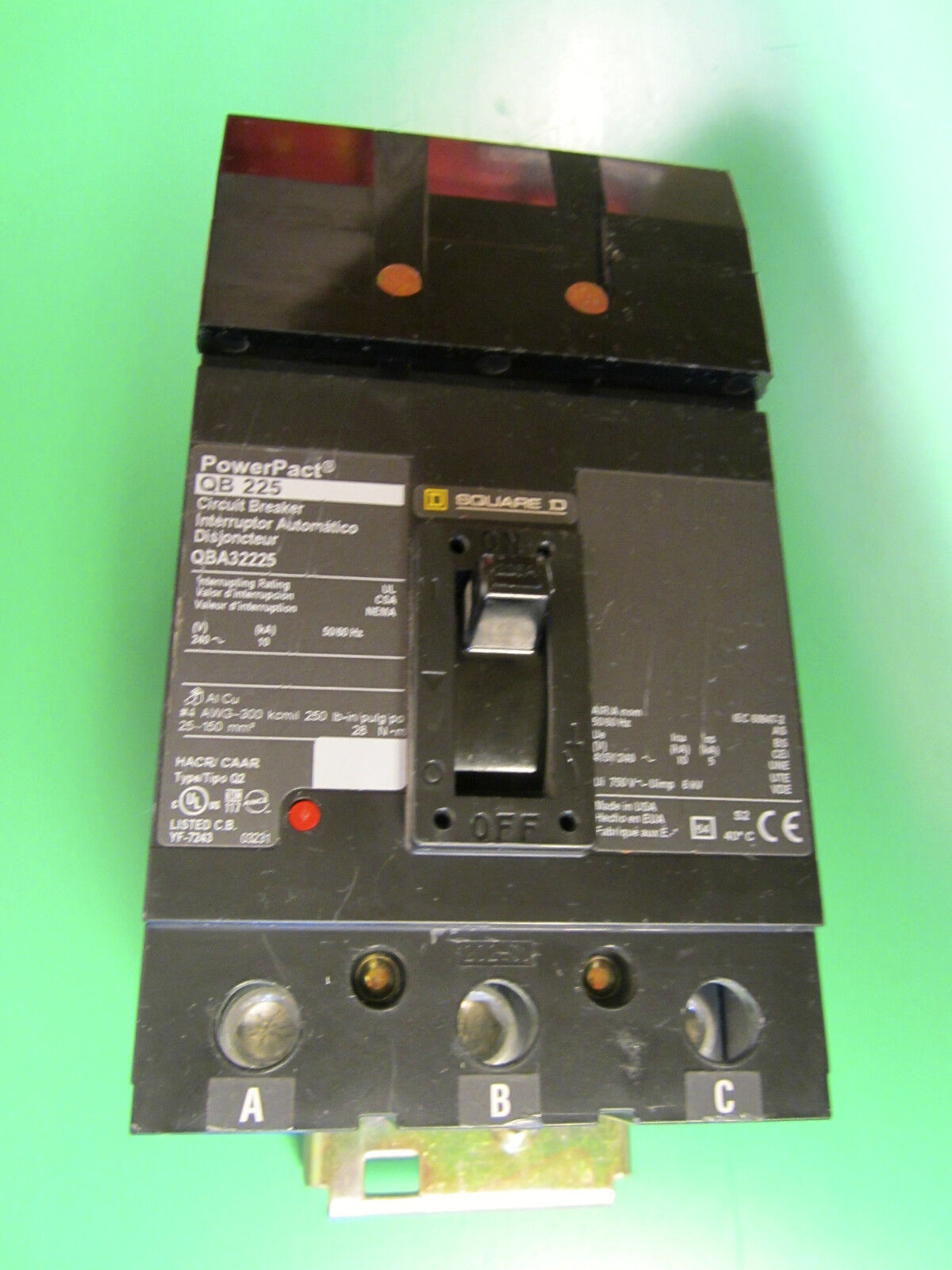 SQUARE D POWERPACT QB 225 CIRCUIT BREAKER AMP, NEW  CONDITION, FAST SHIPPING