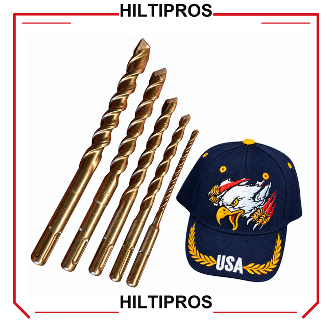 HILTI DRILL BIT 1/2", 3/8", 1/4" SDS PLUS, SET OF 5 - HILTIPROS clean product image