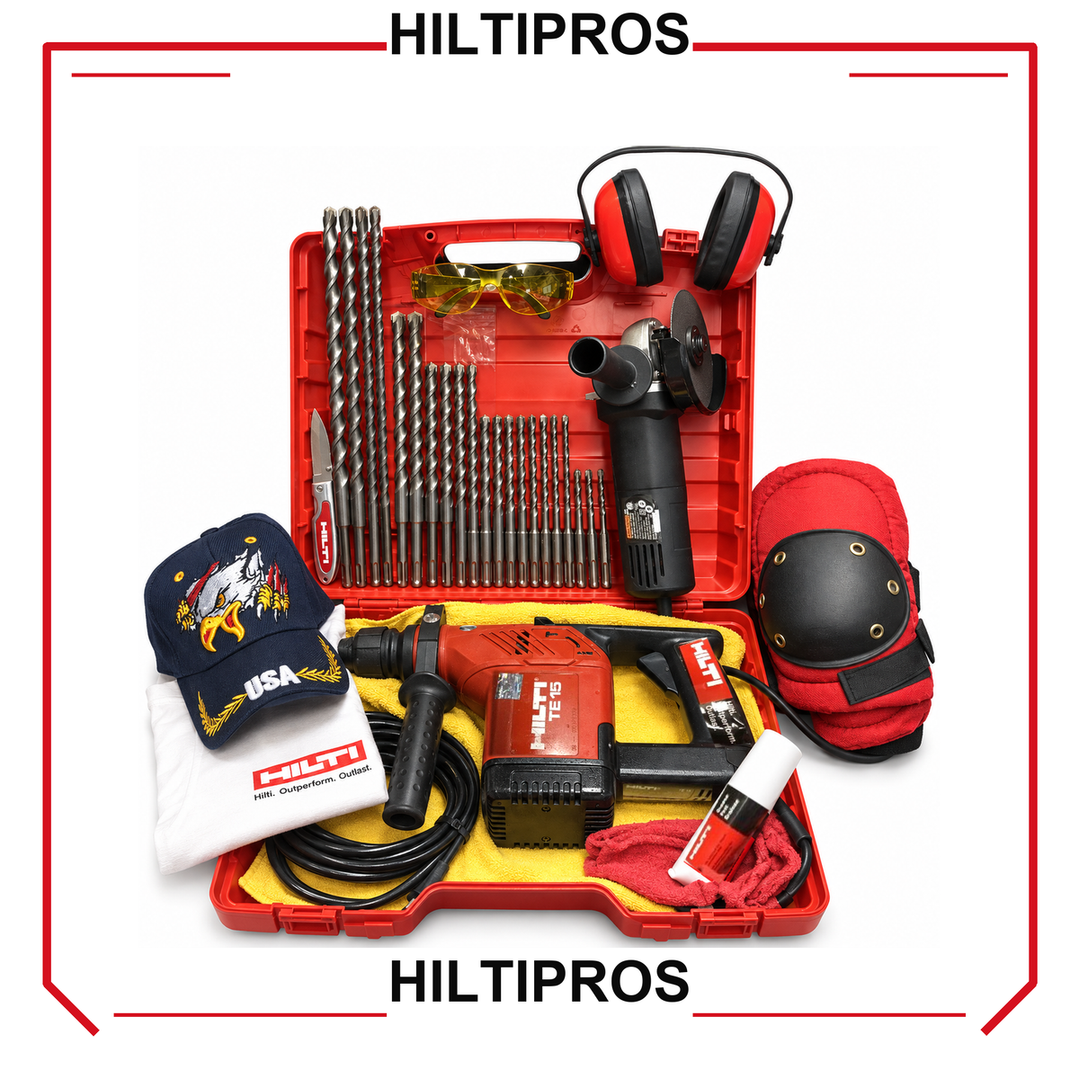 HILTI TE 15, GREAT CONDITION, FREE ANGLE GRINDER, BITS, EXTRAS - HILTIPROS clean product image