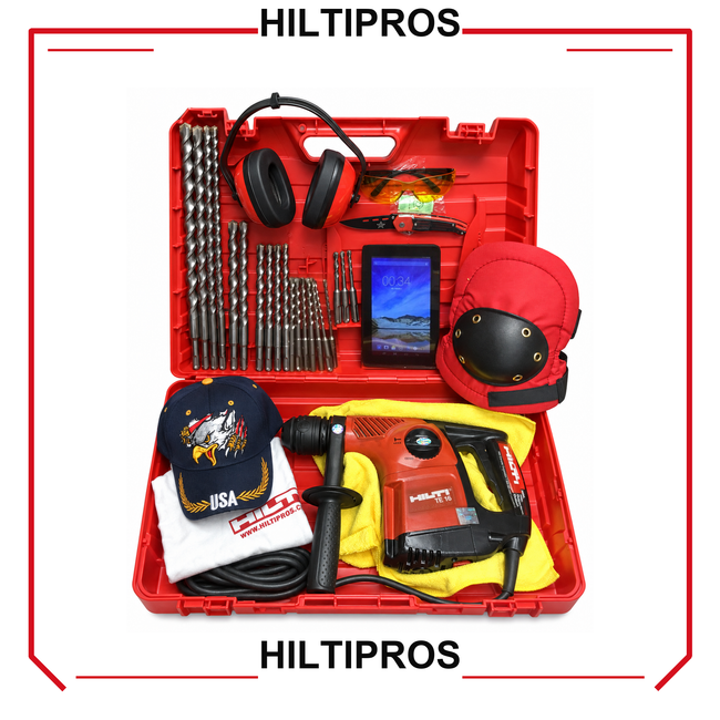 HILTI TE 16 HAMMER DRILL, PREOWNED, FREE TABLET, BITS, EXTRAS - HILTIPROS clean product image