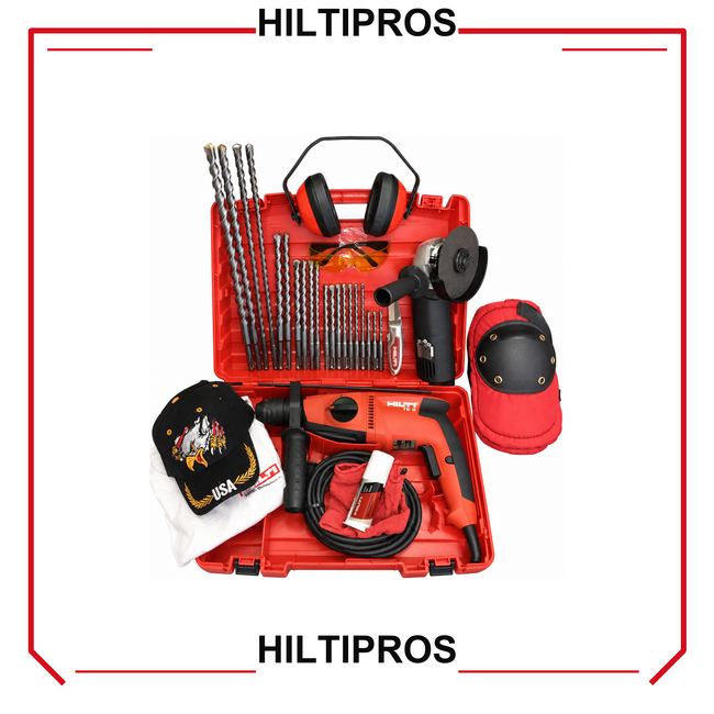 HILTI TE 2 DRILL, BRAND NEW, FREE ANGLE GRINDER, BITS AND EXTRAS - HILTIPROS clean product image