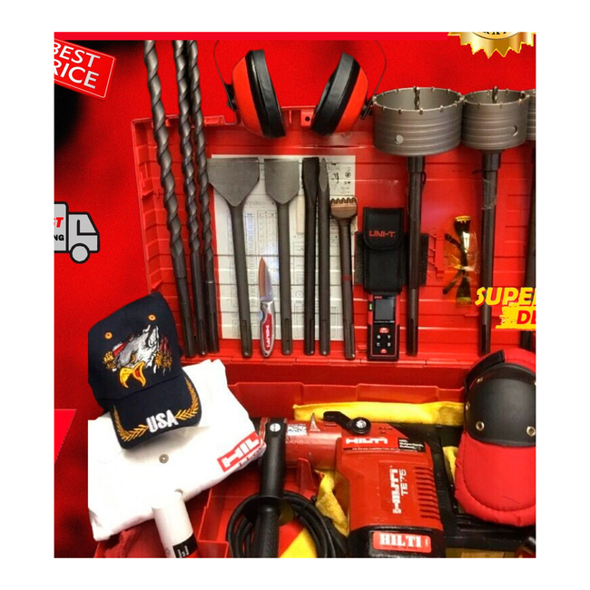HILTE TE 75 HAMMER DRILL, PREOWNED, FREE VACUUM BITS AND CHISELS