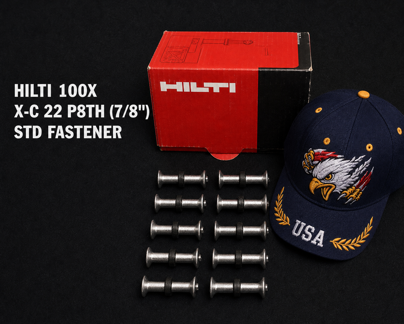HILTI 100X X-C 22 P8TH (7/8") STD FASTENER, FREE HAT