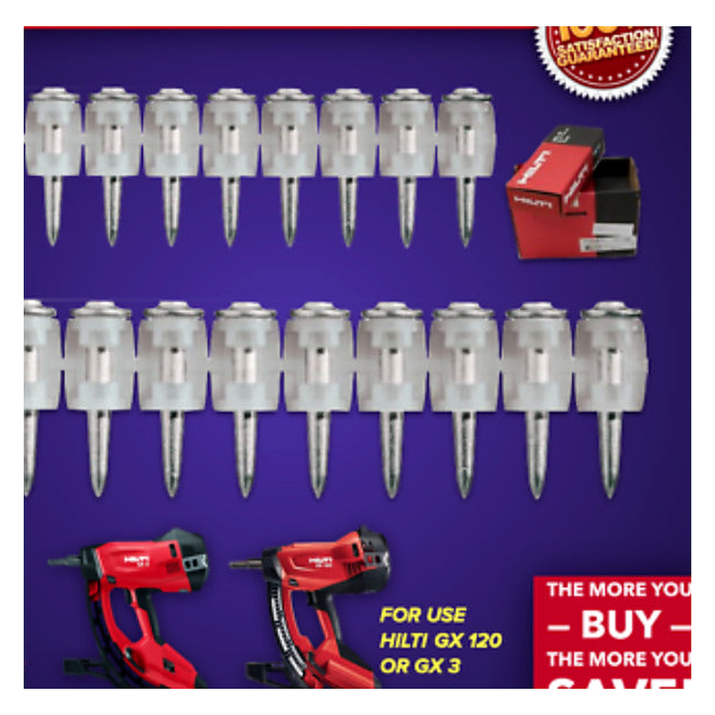 HILTI 750X X-GN 32 MX 1-1/4" PINS FOR CONCRETE, NEW, FOR HILTI GX 3 OR GX 120